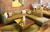 A & A Sectional with Doro Suede Olive