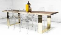 Fat Brass U-Leg Eco Slab Dining Table