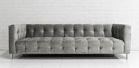 DeLano Sofa in Silver Velvet
