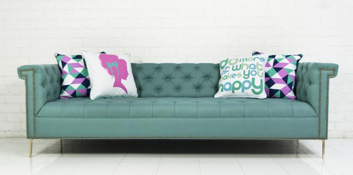 Sinatra Sofa in Turquoise Textured Linen