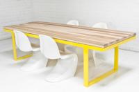Neutra Solid Hickory Slab Dining Table