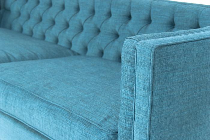 www.roomservicestore.com - Tufted 007 Sofa in Turquoise Textured Fabric