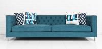 Tufted 007 Sofa in Turquoise Textured Fabric