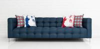 Delano Sofa in Blue Textured Linen
