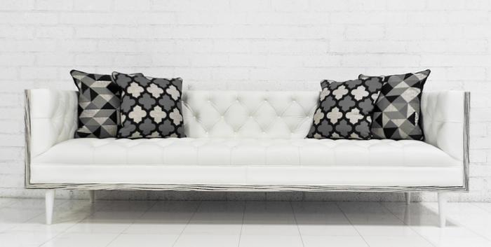 Koenig Sofa in Genuine White Leather