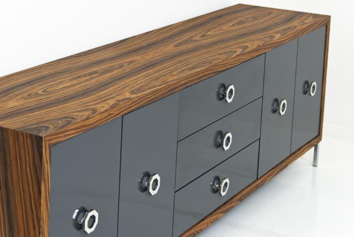 Brixton Credenza in Rosewood and Charcoal