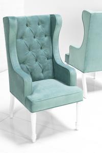 St. Tropez Dining Wing Chair in Aqua Velvet