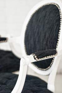 Victoria Dining Chair With Arms in Dark Grey Texture Linen