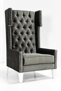 Tangier Wing Chair in Brussels Charcoal Velvet