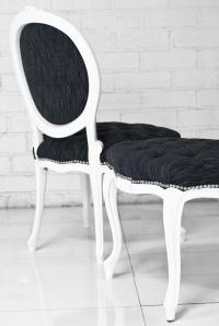 Victoria Dining Chair in Dark Grey Texture Linen