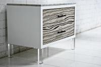 White Macassar Side Table with Marble Top