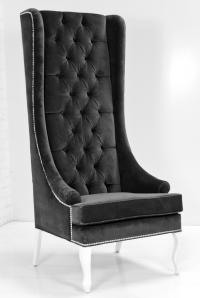 Lolita Wing Chair in Charcoal Velvet