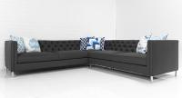 007 Sectional in Calvin Charcoal Textured Linen