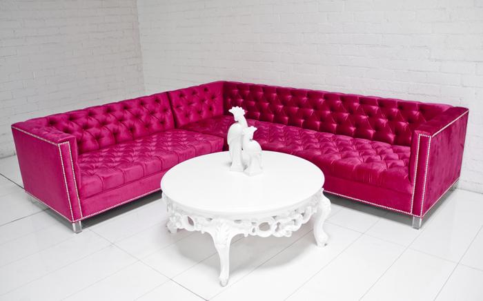 Hot Pink Hollywood Sectional