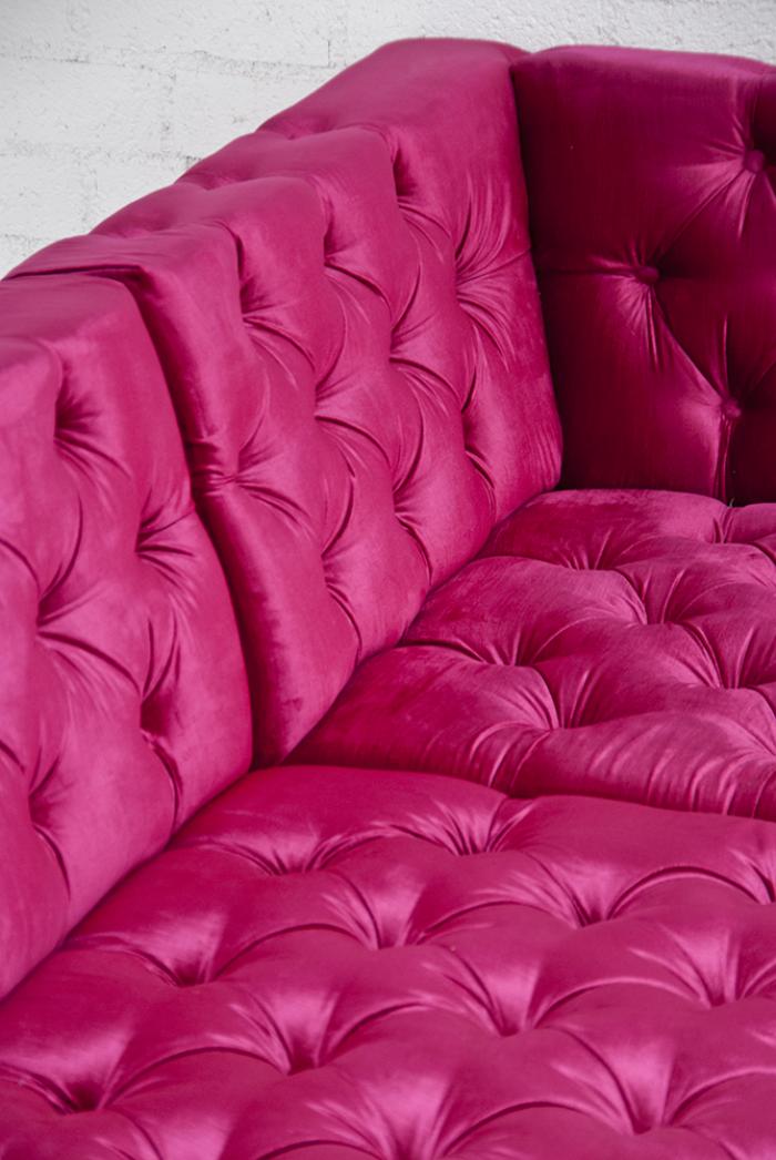 Hot pink discount sectional couch