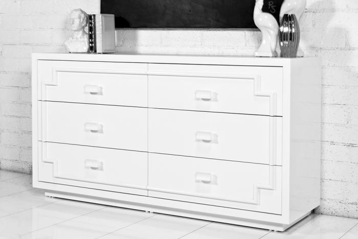 White lacquer store dresser modern