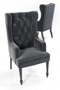 St. Tropez Dining Wing Chair in Slate Mohair