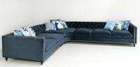 Hollywood Curved Sectional in Mystere Navy