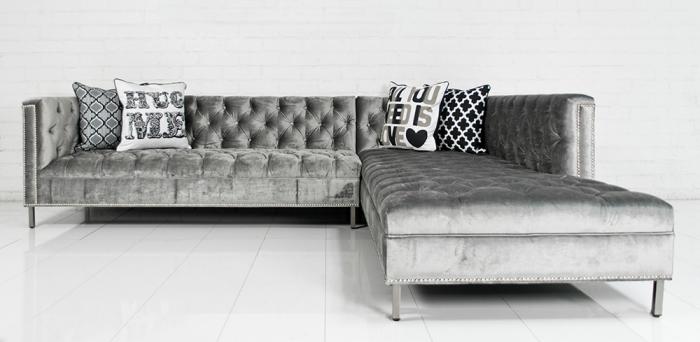 Hollywood Sectional in Brussels Charcoal