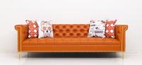 Sinatra Sofa in Hermes Orange Faux Leather