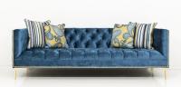 Frameless Koenig Sofa in Turquoise Velvet