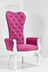 Riviera Wing Chair in Pink Velvet