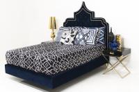 Casbah Bed in Navy Velvet