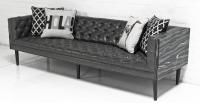 Neutra Sofa in Black Macassar and Charcoal Faux Leather