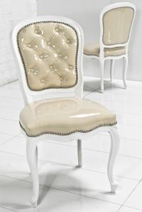 Philippe Dining Chair in Vanilla Faux Patent Leather
