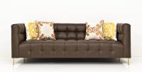 Delano Sofa in Stingray Dark Brown Faux Leather