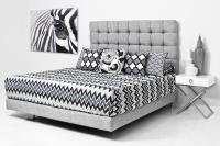 Delano Bed in Grey Textured Linen