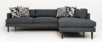 Slim Jim Sectional in Charcoal Linen