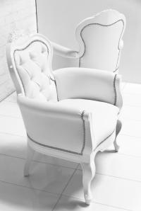 Cannes Chair in White Faux Leather