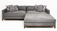 Extra New Deep Sectional in Charcoal Velvet