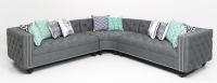 Inside Out Curved James Sectional in Key Largo Ash Linen 