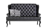 Brixton Loveseat in Black Faux Leather