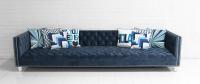 New Deep Sofa in Mystere Sapphire Velvet Fabric