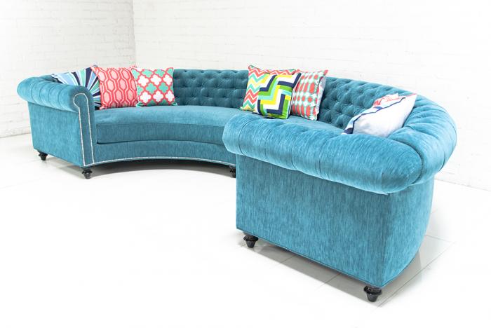 Teal velvet sectional deals