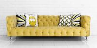 Boca Sofa in Volt Yellow Velvet