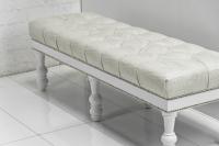 Short Bel-Air Bench in Faux Cream Croc Leather