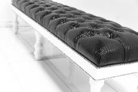 Bel-Air Bench in Faux Black Croc Patent Leather