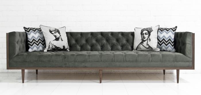 Koenig Sofa in Bella Pewter Velvet