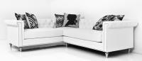 Sinatra Sectional in Mesa White Faux Leather
