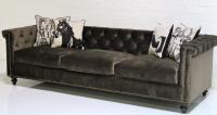 Sinatra Sofa in Brown Velvet with Down Wrapped Cushions 