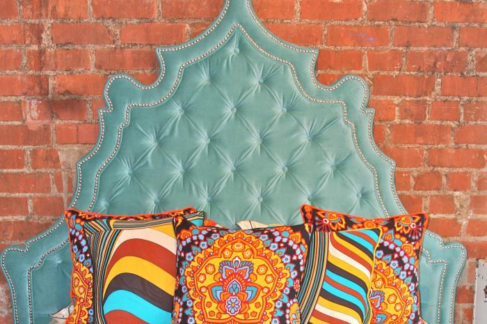 Aqua headboard on sale