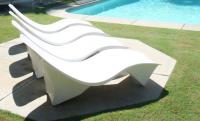 60's Arcitectural Sunlounger in White Fiberglass
