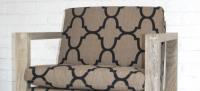 Cube chair - Moroccan print linen/machiche wood