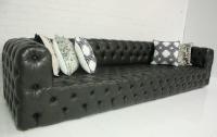 Palm Beach Sofa-Faux Charcoal Leather 