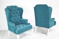 Brixton Wing Chair in Turquoise textured Velvet