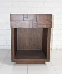 Mondrian Walnut Side Table with One Drawer 
